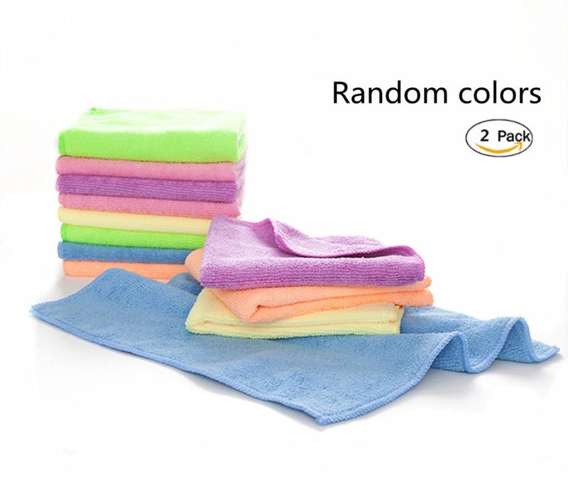YSLON Rubber Cleaning Gloves Kitchen Dishwashing Glove 2-Pairs And Cleaning Cloth 2-Pack,Waterproof Reuseable.(Large) - Image 4